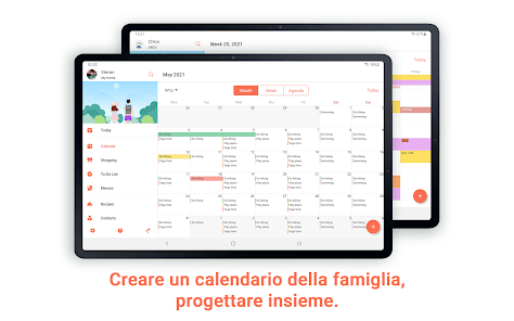 App di calendario per la pianificazione familiare di bambini a scuola